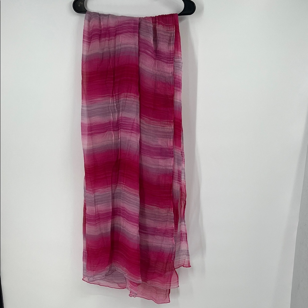 Pink Striped Large Scarf Wrap